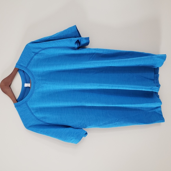 LULULEMON Blue Metal Vent Tech Short Sleeve Tee Shirt Crew Neck Top Larg… - Picture 1 of 4